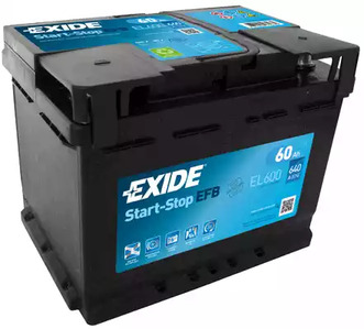 Стартерная аккумуляторная батарея EXIDE EL600
